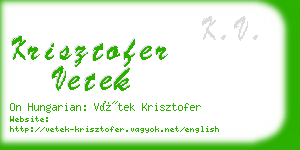 krisztofer vetek business card